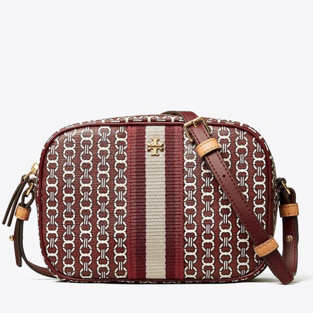 Tory Burch GEMINI LINK CANVAS MINI BAG Burgundy